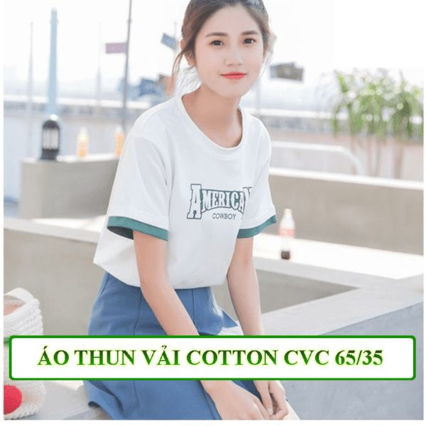Áo thun vải cotton cvc 65